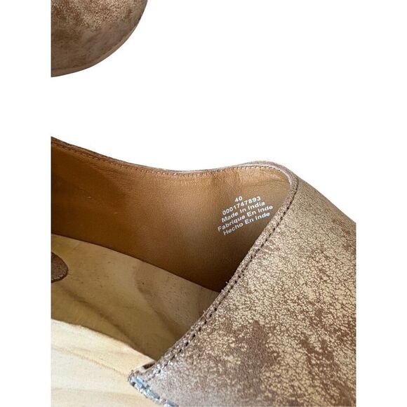 Free People Monroe Clogs size EU 40 US 8.5 Chunky Gold Foiled Tan Patent Leather - Picture 6 of 13